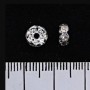 Rondelle Spacer with White Rhinestones, Silver Metal Color, 5mm, 100 pcs / pack