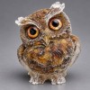 Souvenir figurine Owl made from recycled Tiger's Eye chip set in resin, diameter 60x50x40 mm+