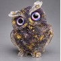 Decorative figurine Owl made from recycled amethyst crystal rubble in resin, diameter 60x50x40mm+