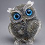 Souvenir figurine Owl with labradorite reprocessed gemstone chips in resin, diameter 60x50x40 mm+
