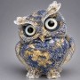 Souvenir figurine Owl made from reprocessed crushed Lazurite in resin, diameter 60x50x40 mm+