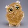Reworked Citrine gemstone chips owl souvenir figurine in resin, diameter 60x50x40mm+