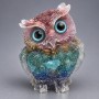 Decorative owl figurine, repurposed assorted stone chips in resin, 60x50x40 mm diameter+