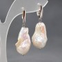 Baroque Pearl Earrings 24x15mm +/-, length 40mm +/-