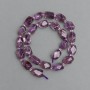 Amethyst beads faceted tumbled, diameter 14x8-9, 5mm+- seed beads 3mm+-, length 39cm+