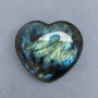 Labradorite souvenir stone in the shape of a heart 67x67 mm +- weight 168 g