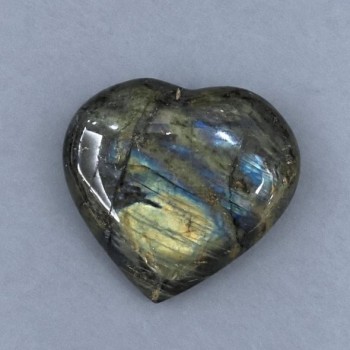 Heart-shaped souvenir stone Labradorite, 65x62 mm ± weight 153 g
