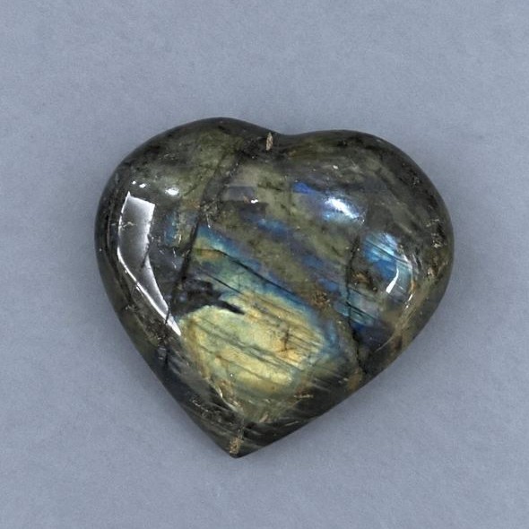 Heart-shaped souvenir stone Labradorite, 65x62 mm ± weight 153 g