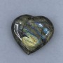 Heart-shaped souvenir stone Labradorite, 65x62 mm ± weight 153 g