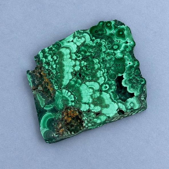 Souvenir plate made of natural stone Malachite 70x61x10 mm ± weight 130 g