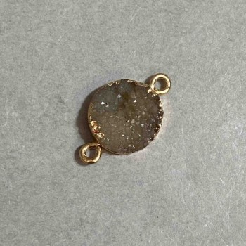 Druzy acrylic connector "gold", diameter 14mm L3mm