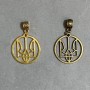 Trident pendant, diameter 25mm ±, length 35mm ±, gold-tone or bronze metal
