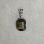Pendant Tiger's Eye and Falcon's Eye faceted 20x15mm +- , length 38mm +-
