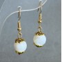 Earrings Pearly smooth ball 10mm+- , length 33mm+-