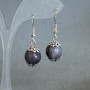 Earrings Iolite smooth bead 12mm+-, length 36mm+-