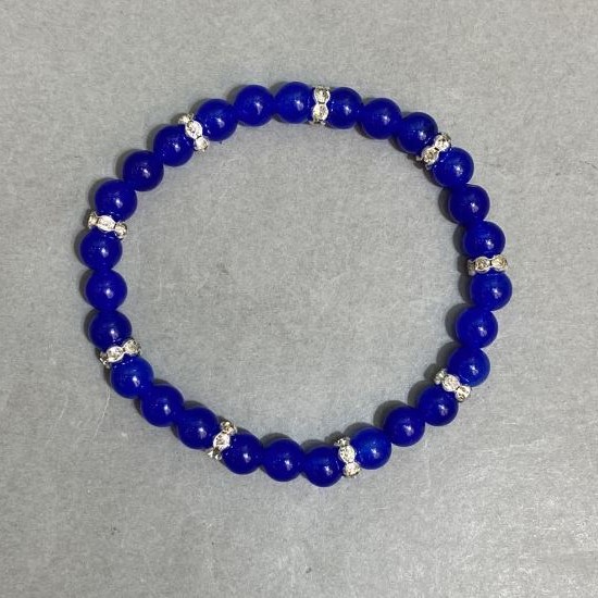Quartz Bracelet Smooth Bead 6mm+- with Inserts, Length 18cm+- Stretch