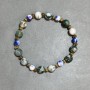 Bracelet Moss Agate bead 8mm+- Acrylic bead 6mm+-, length 18cm+- stretch