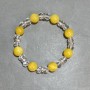Citrine bracelet (acrylic) smooth bead 10mm+- Czech crystal faceted rondelle 8x6mm+- , length 18cm+- stretch