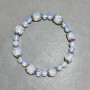 Opalite bracelet round bead 6mm± multifaceted bead 9mm± with inserts, length 18cm± stretch