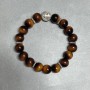 Tiger's Eye bracelet (single) round bead 10 mm ± with inserts, length 18 cm ± stretch