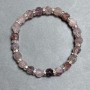 Strawberry Quartz bracelet faceted 8x7 mm ± with inserts, length 18 cm ± on stretch