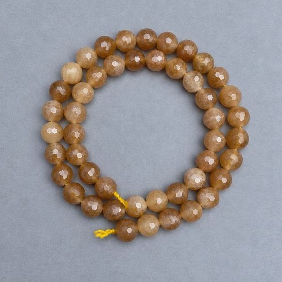 Citrine Beads Faceted Round Bead, diameter 8 mm+-, length 38 cm+