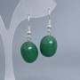 Jade oval earrings, diameter 15x20mm +/-, length 40mm +/-