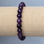Amethyst bracelet, faceted round bead, diameter 8 mm +/-, length 18 cm +/-, stretch