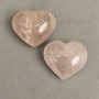 Pair Hearts Pink Quartz souvenir natural stone, diameter 44x37-41mm ±91g