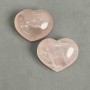 Pair Hearts Pink Quartz souvenir natural stone, diameter 43-45x36-38mm+-92g