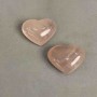 Pair Hearts Pink Quartz souvenir natural stone, diameter 42-45x35-36mm+- 75g