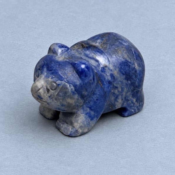 Sodalite natural stone panda souvenir figurine 40x25x22 mm+