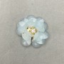Acrylic Flower Patch, Light Blue, 30 mm Diameter