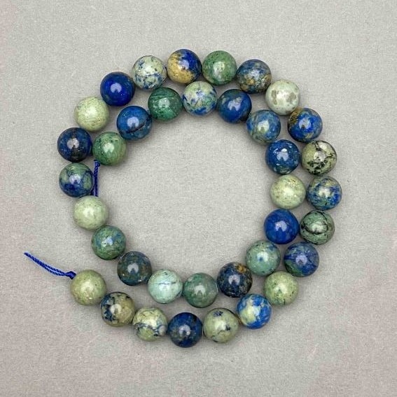 Chrysocolla beads natural stone smooth round bead, diameter 10.5 mm+, length 38 cm+