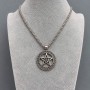 Pendant Star in a Circle 34mm± dark silver color on a chain, length 65 cm