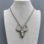 Pendant Bull Head 47x44mm ± dark silver metal color on a chain, length 65 cm