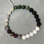 Bracelet Agate Zoisite Mountain Crystal smooth bead 8mm+-, length 18cm +- stretch