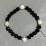 Bracelet Agate faceted bead 8mm+- smooth bead 8mm+- length 18cm +- stretch