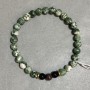 Bracelet Moss Agate smooth bead 6mm+- , length 18cm +- stretch