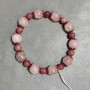 Bracelet Pink Quartz smooth bead 10mm+- Tourmaline smooth bead 6mm+-, length 18cm +- stretch