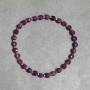 Rubin bracelet, faceted cube, diameter 4mm+- Hematite bead 2mm+- , length 18cm+- stretch
