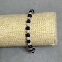 Agate bracelet round bead 6mm± mountain crystal faceted cube 5mm±, length 18cm± stretch
