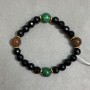 Bracelet Agate faceted bead bead 8mm+- Aventurine Golden Sand bead 10mm+-, length 18cm +- stretch