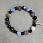 Amethyst bracelet smooth bead 8mm ± Agate bead 6mm +-, length 18cm ± stretch