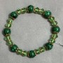 Bracelet Malachite smooth round bead 8mm+- Czech crystal faceted rondelle 8x6mm+- length 18cm +- stretch