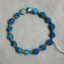 Bracelet Apatite faceted round bead 8mm+- faceted rhombus 8mm+- with inserts, length 18cm +- stretch