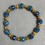 Bracelet Apatite faceted bead 8mm+- with inserts, length 18cm +- stretch