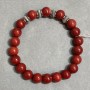 Bracelet Coral smooth round bead 8 mm +-, length 18 cm +- stretch