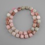 Jadeite beads faceted cube, diameter 8x8 mm+- seed beads 3 mm+-, length 37 cm+-