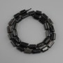 Beads Silver-Gray Obsidian tumbled, diameter 11-13x7-8mm +- bead 3mm +-, length 39cm +